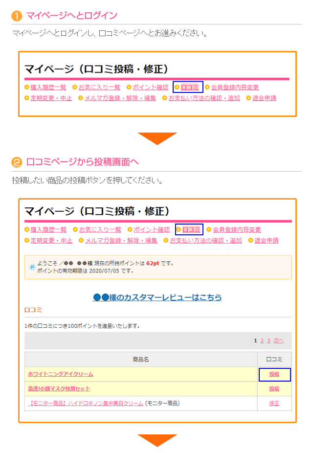 お客様専用ページ図1